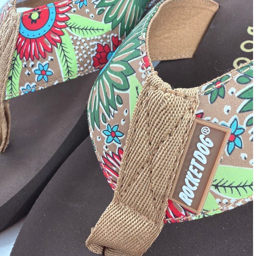 Rocket Dog Women's Natural Spotlight Garden Flip Flop Sandals Size 10 - Picture 7 of 13
